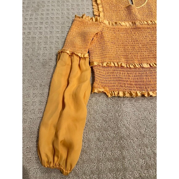 Cinq a Sept Pascal Cold Shoulder Silk Top Sienna size Small - Picture 4 of 11